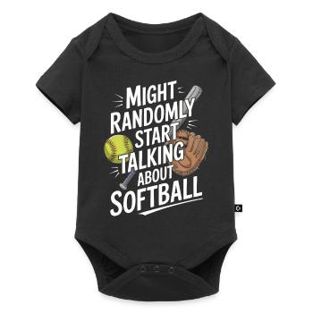 Drôle de saison de softball baseball lanceur receveur - Body à manches courtes Premium Bébé - noir - Devant