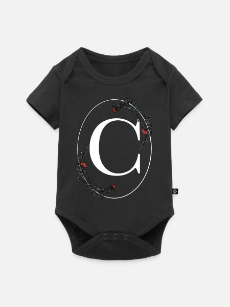 Buchstabe C - Baby Premium Kurzarmbody - Schwarz