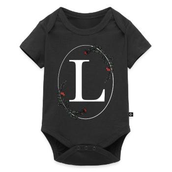Buchstabe L - Baby Premium Kurzarmbody - Schwarz - Vorne