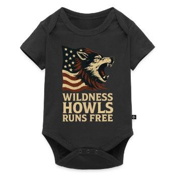 Wild Howl, Kostenloser Kurs - Amerikanisch - Baby Premium Kurzarmbody - Schwarz - Vorne