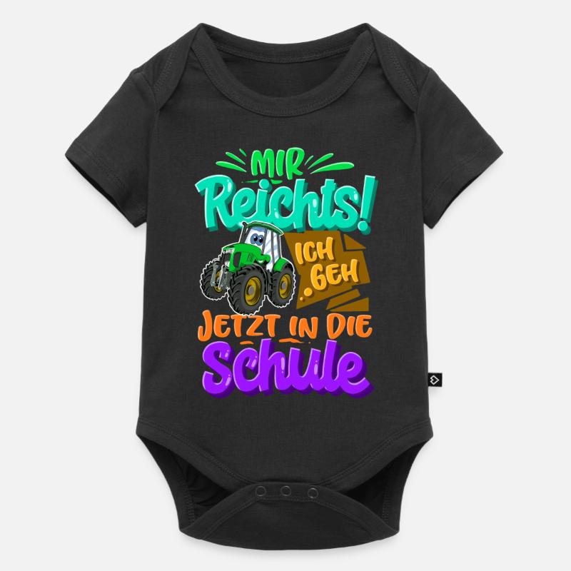 Traktor Kinder Einschulung - Baby Premium Kurzarmbody - Schwarz
