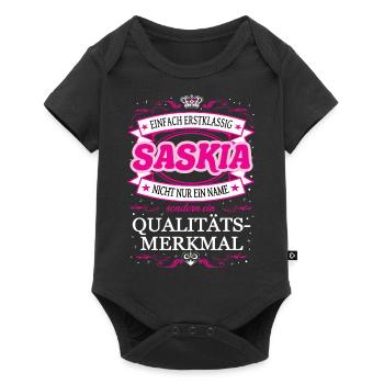 Qualitätsmerkmal Saskia einfach Erstklassig - Baby Premium Kurzarmbody - Schwarz - Vorne
