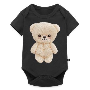 T-shirt Ours Moelleux – Style Kawaii et Cozy - Body à manches courtes Premium Bébé - noir - Devant