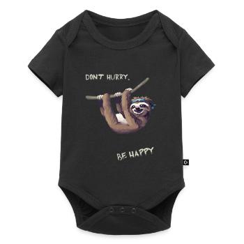 Sloth hang out chill fun humor nerd slow l - Baby Premium short-sleeve bodysuit - black - Front