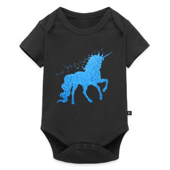 The blue glitter unicorn - Baby Premium short-sleeve bodysuit - black - Front