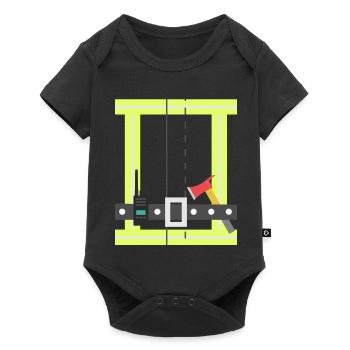 Feuerwehr Feuerwehrmann Uniform Kinder Fasching - Baby Premium Kurzarmbody - Schwarz - Vorne