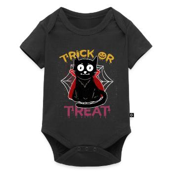 Cat Vampire Trick or Treat Pumpkin Halloween Kid - Baby Premium short-sleeve bodysuit - black - Front