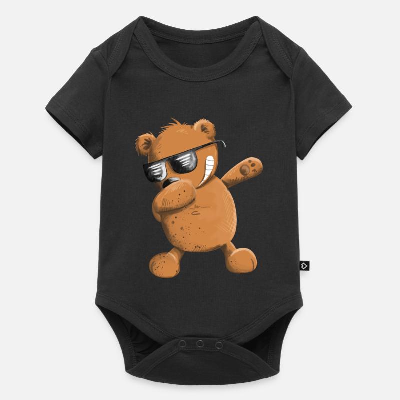 Dabbender Brown Bear Dab Danse Animaux I Dabbing Bear - Body à manches courtes Premium Bébé - noir