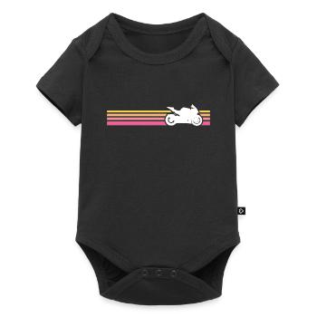 vintage motorcycle motorcycle retro t-shirt - Baby Premium short-sleeve bodysuit - black - Front