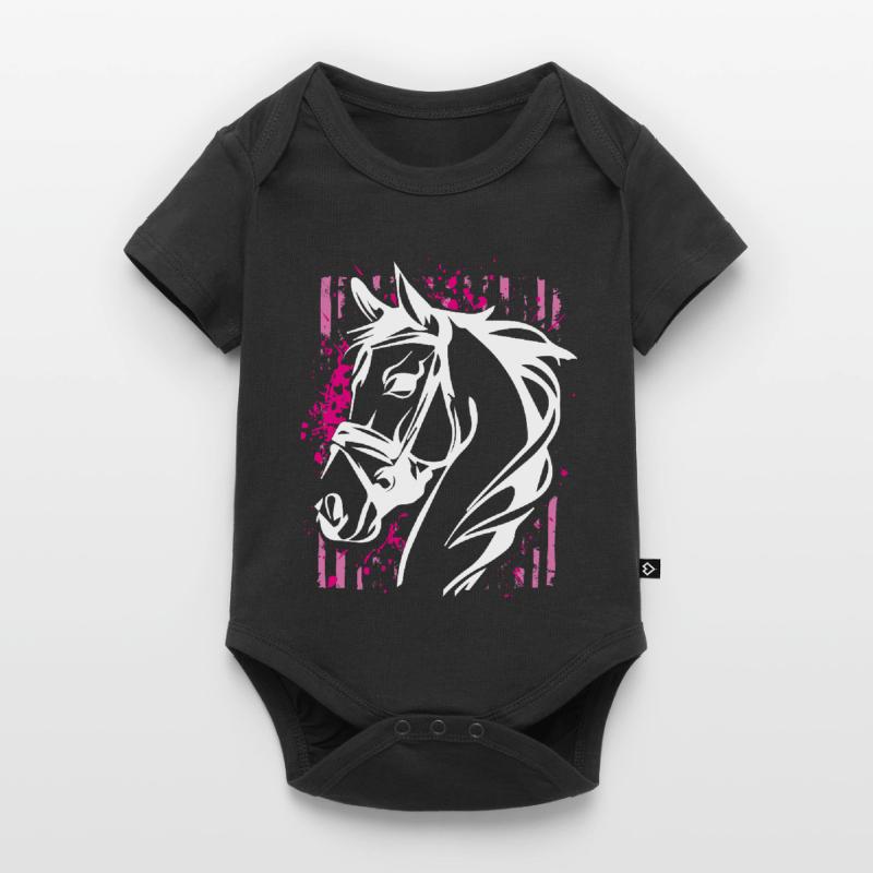 Graffiti-Stil Pferd mit Pinkem Farbsplash Baby Premium Kurzarmbody