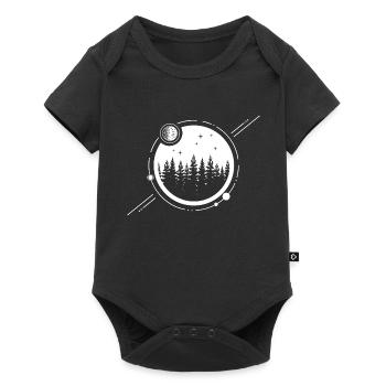 Moderne geometrische Naturwaldastronomieplaneten - Baby Premium Kurzarmbody - Schwarz - Vorne