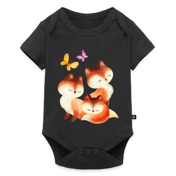 Wasserfuchs Trio - Baby Premium short-sleeve bodysuit - black - Front