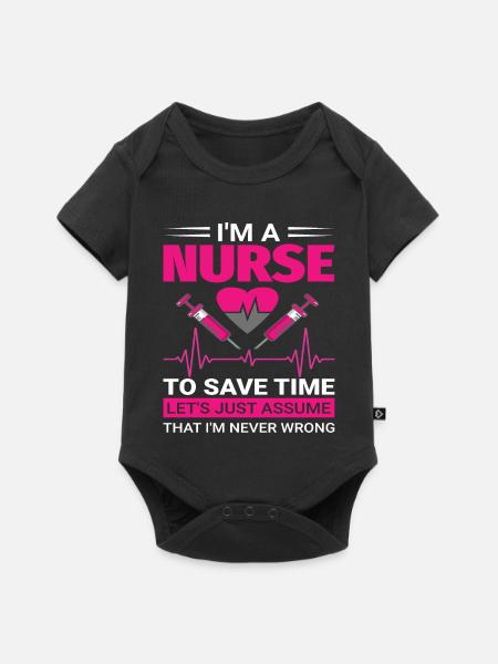 Krankenschwester - Baby Premium Kurzarmbody - Schwarz