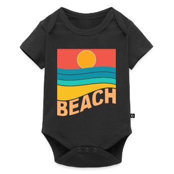 Beach sunset sea - Baby Premium short-sleeve bodysuit - black - Front