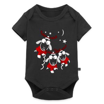 Rennes de Noël - Body à manches courtes Premium Bébé - noir - Devant