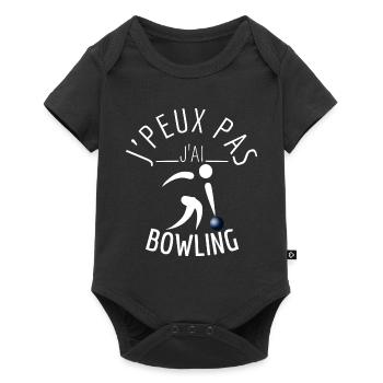 j'peux pas j'ai bowling - Body à manches courtes Premium Bébé - noir - Devant