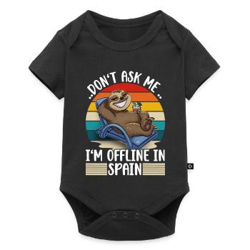 Spain Holiday Trip Sloth - Baby Premium short-sleeve bodysuit - black - Front