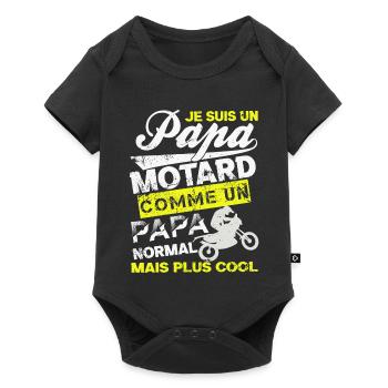 Papa Motard Audacieux - Body à manches courtes Premium Bébé - noir - Devant