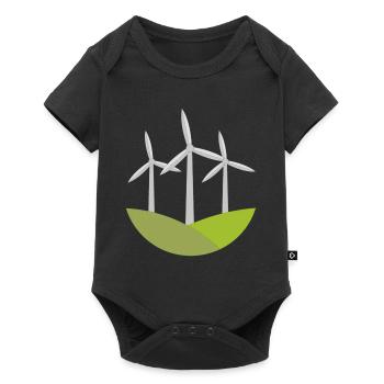 Windrad - Baby Premium Kurzarmbody - Schwarz - Vorne