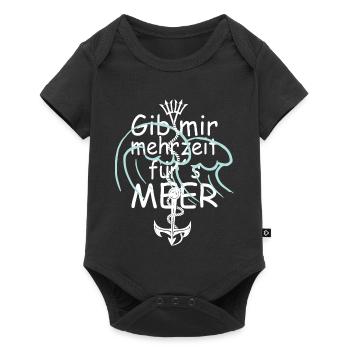 Gib mir mehr zeit am Meer - Baby Premium Kurzarmbody - Schwarz - Vorne