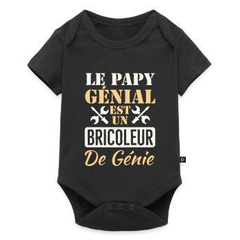 Un papy génial est un bricoleur de génie 2 - Body à manches courtes Premium Bébé - noir - Devant
