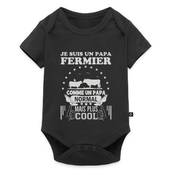 papa fermier comme un papa normal mais plus cool 1 - Body à manches courtes Premium Bébé - noir - Devant