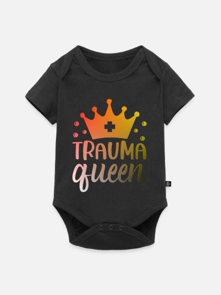 Trauma Queen Krankenschwester - Baby Premium Kurzarmbody - Schwarz