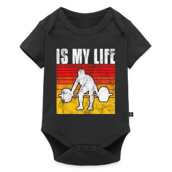 Bodybuilding is my life Bodybuilder GYM weight training - Baby Premium short-sleeve bodysuit - black - Front