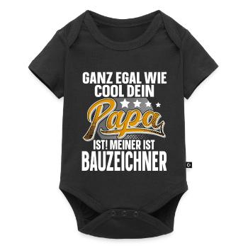 Bauzeichner Papa Vater Vatertag Cooler Papa - Baby Premium Kurzarmbody - Schwarz - Vorne