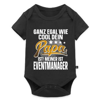 Eventmanager Papa Vater Vatertag Cooler Papa - Baby Premium Kurzarmbody - Schwarz - Vorne