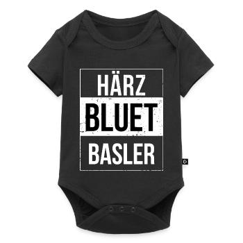 Härzbluetbasler aus Basel - Baby Premium Kurzarmbody - Schwarz - Vorne