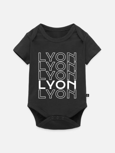 Lyon Typo Grid - Baby Premium Kurzarmbody - Schwarz