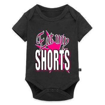 friss meine Shorts - Stern in Pink - Baby Premium Kurzarmbody - Schwarz - Vorne