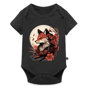 Fuchs Japan - Baby Premium Kurzarmbody - Schwarz - Vorne