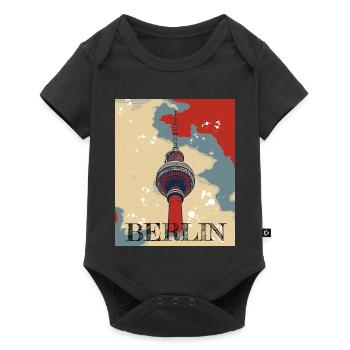 Fernsehturm Berlin The Place to be - Baby Premium short-sleeve bodysuit - black - Front