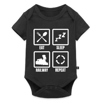 Manger Dormir Train Répéter - Body à manches courtes Premium Bébé - noir - Devant