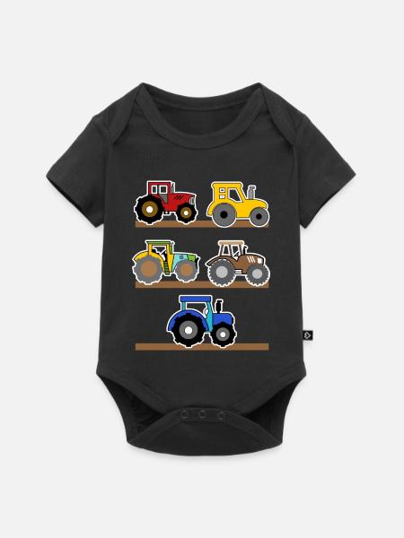Landwirtschaft Landleben Ackerbau Traktor Bauer - Baby Premium Kurzarmbody - Schwarz