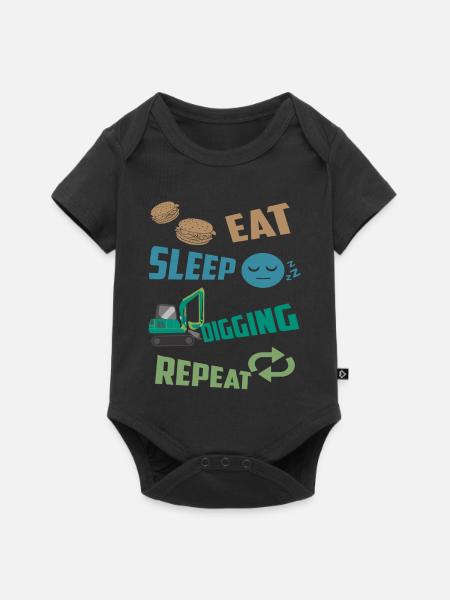Baggerfahrer - Baby Premium Kurzarmbody - Schwarz