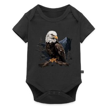 Forêt animale d’aigle à tête blanche - Body à manches courtes Premium Bébé - noir - Devant