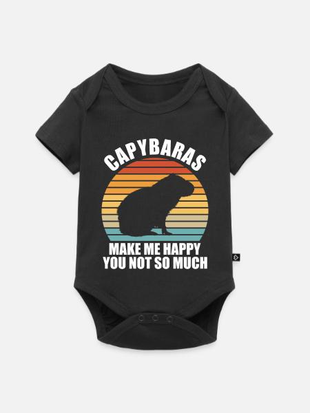 Capybara Zootier Design - Baby Premium Kurzarmbody - Schwarz