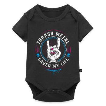 Le thrash metal m’a sauvé la vie - Mano cornuta - Body à manches courtes Premium Bébé - noir - Devant