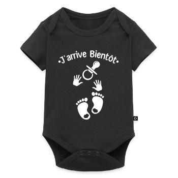 Grossesse Papa Originale Drôle Bientôt Future Mama - Body à manches courtes Premium Bébé - noir - Devant