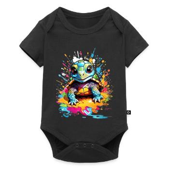 Turtle - Baby Premium short-sleeve bodysuit - black - Front