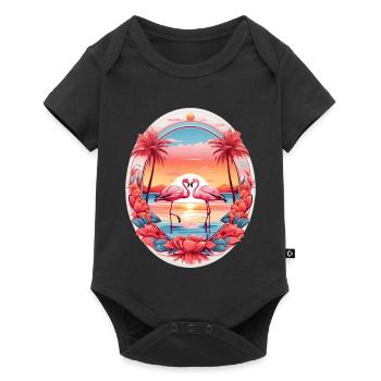 Flamingos - Baby Premium short-sleeve bodysuit - black - Front