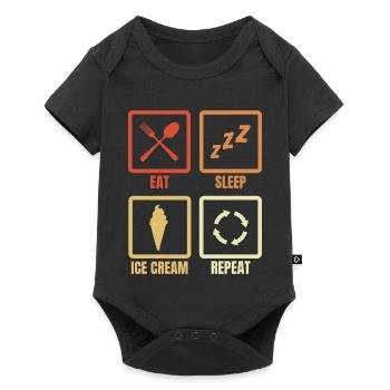 Manger de la crème glacée Sleep Répéter - Body à manches courtes Premium Bébé - noir - Devant