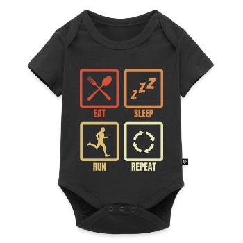 Eat Sleep Run Repeat - Baby Premium Kurzarmbody - Schwarz - Vorne