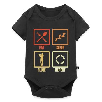 Eat Sleep Flute Repeat - Baby Premium short-sleeve bodysuit - black - Front