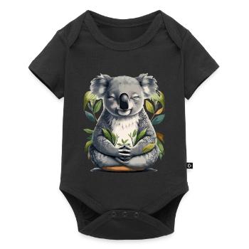 Koala Meditation - Baby Premium short-sleeve bodysuit - black - Front
