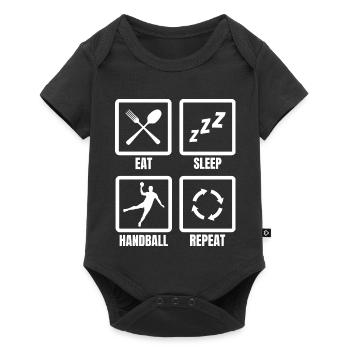 Eat Sleep Handball Répétition - Body à manches courtes Premium Bébé - noir - Devant
