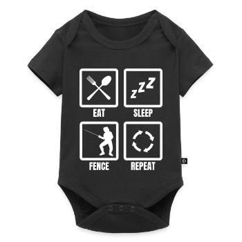 Eat Sleep Fence Repeat - Baby Premium Kurzarmbody - Schwarz - Vorne